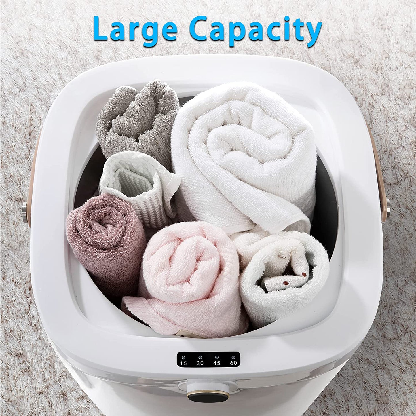 Towel Warmers for Bathroom Bucket，Luxury Large Spa Towel Hot Warmer Bucket Style-Hot Towels in 10 Minutes-Fits Up to Two Oversized Towels - Bathrobe, Towel, Blanket-Yellow